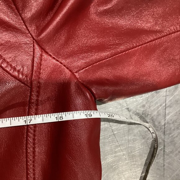 Danier Red Leather Fitted Red Jacket - Picture 2 of 7